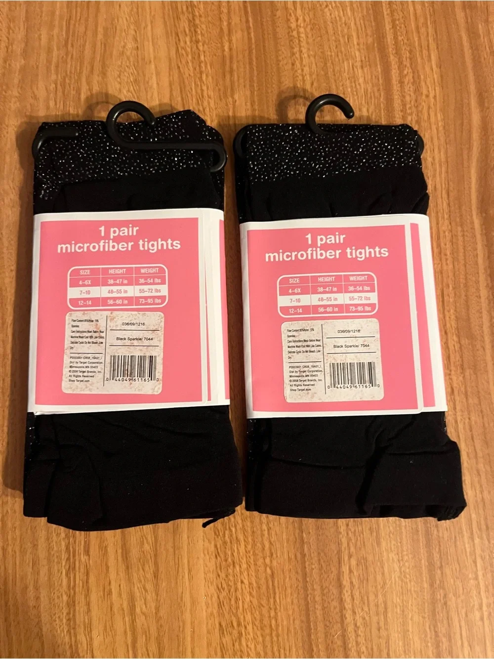 Circo Black Sparkle Microfiber Tights - Pack of 2